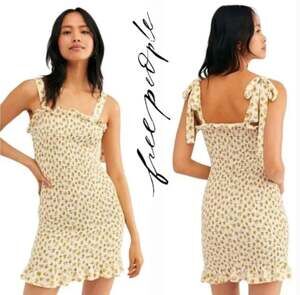 Intimately Free People Bella Smocked Floral Mini Slip Dress size XL